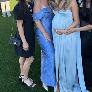 Alex Marie Periwinkle Blue Off-Shoulder Lace Gown